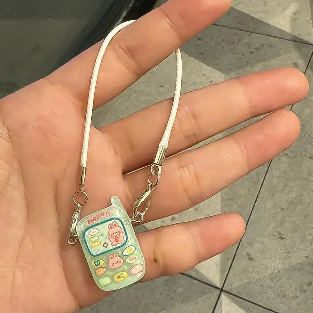 Dollhouse Mini Pendant Model Cartoon Cute Little Mini Mobile Phone Ornament for 15-17cm labubu Cartoon Pendant Sweet Couple Gift