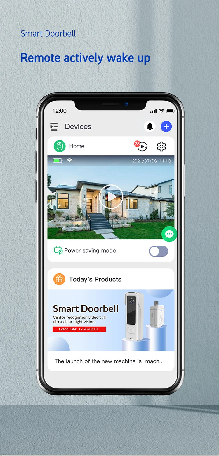 2024 New electronic doorbell. 100 degree wide-angle lens, Supports cloud storage function, Ultra-low power consumption