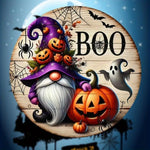 Halloween-Themed Hanging Sign (1 Piece) - Features Pumpkin & Gnome Patterns | Perfect for Halloween Decor, Homes, Offices,