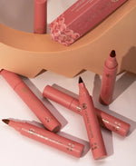 Lip Tint Pen, 6 Colors Available, Matte Water Lipstick, Non-Stick Cup, Long-Lasting, Smooth Lip Liner and Lip Stain Combo