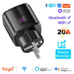 Tuya Smart EU Plug WiFi+Bluetooth 20A Socket With Power Monitoring Timer Child Lock Outlet Google Home Alice SmartThings Alexa