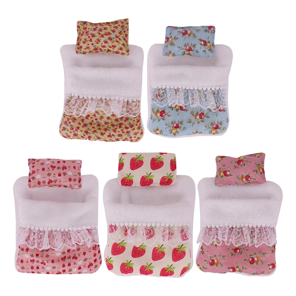 15-17CM Labubu Accessories Sleeping Bag Bed Cute Comfortable Floral Print Sleep Tool Indie Pop&Labubu Accessories Beautiful Toys