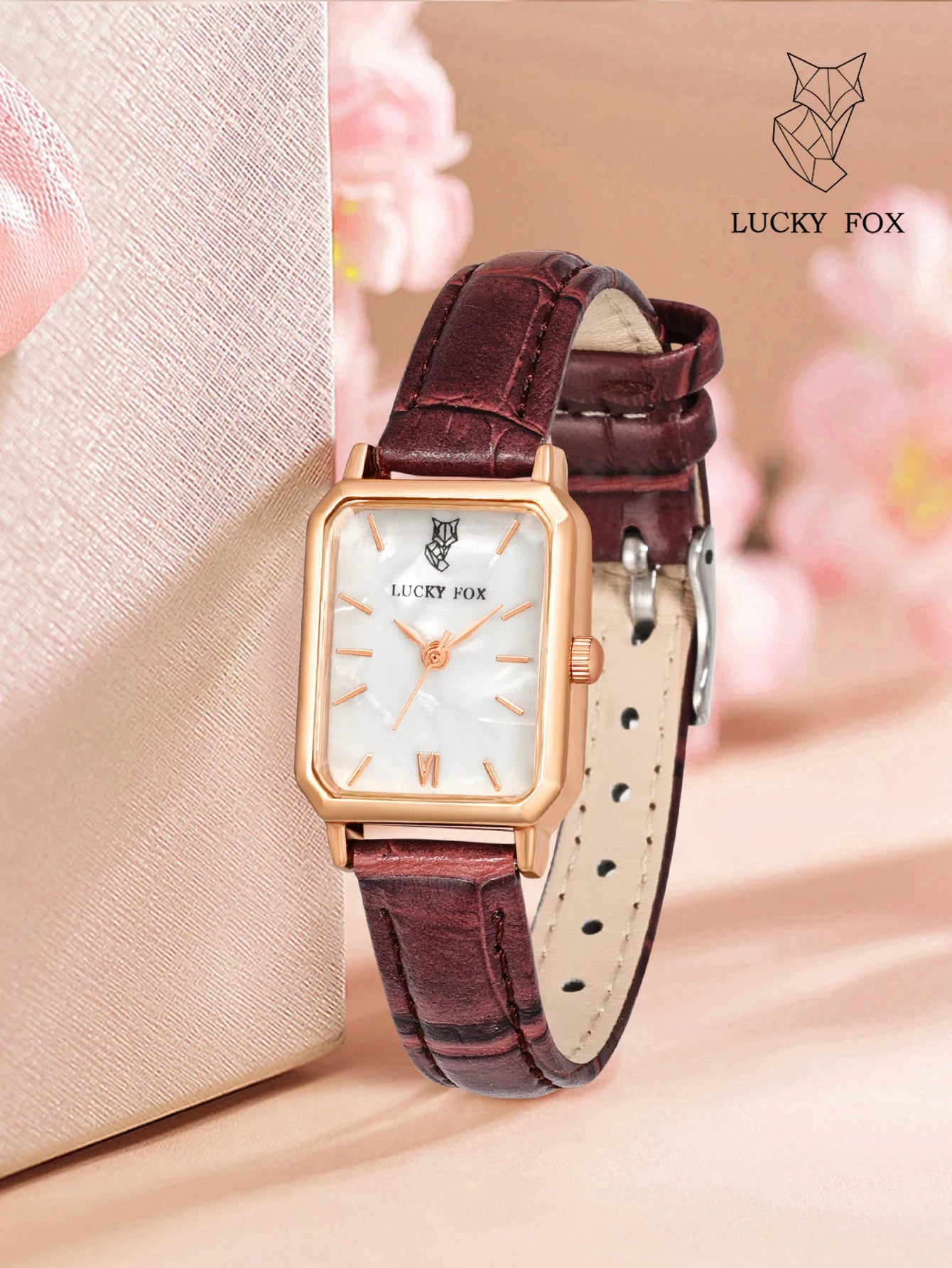 LUCKY FOX Women Watches Fashion Green Square Leather Quartz Watch Luxury Ladies Wristwatch Girlfriend Gift