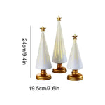 Table Christmas Tree 3 Pieces Christmas Sculpture Indoor Resin Star Tree Figurine For Home Room Winter Party Decorations Table