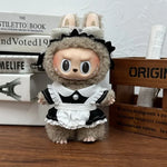 Doll Clothes For LABUBU Frog Set Jumpsuit Kawaii Fisherman Hat 2PCS/Pack Plush Cotton Doll Dress Up Game Decoration