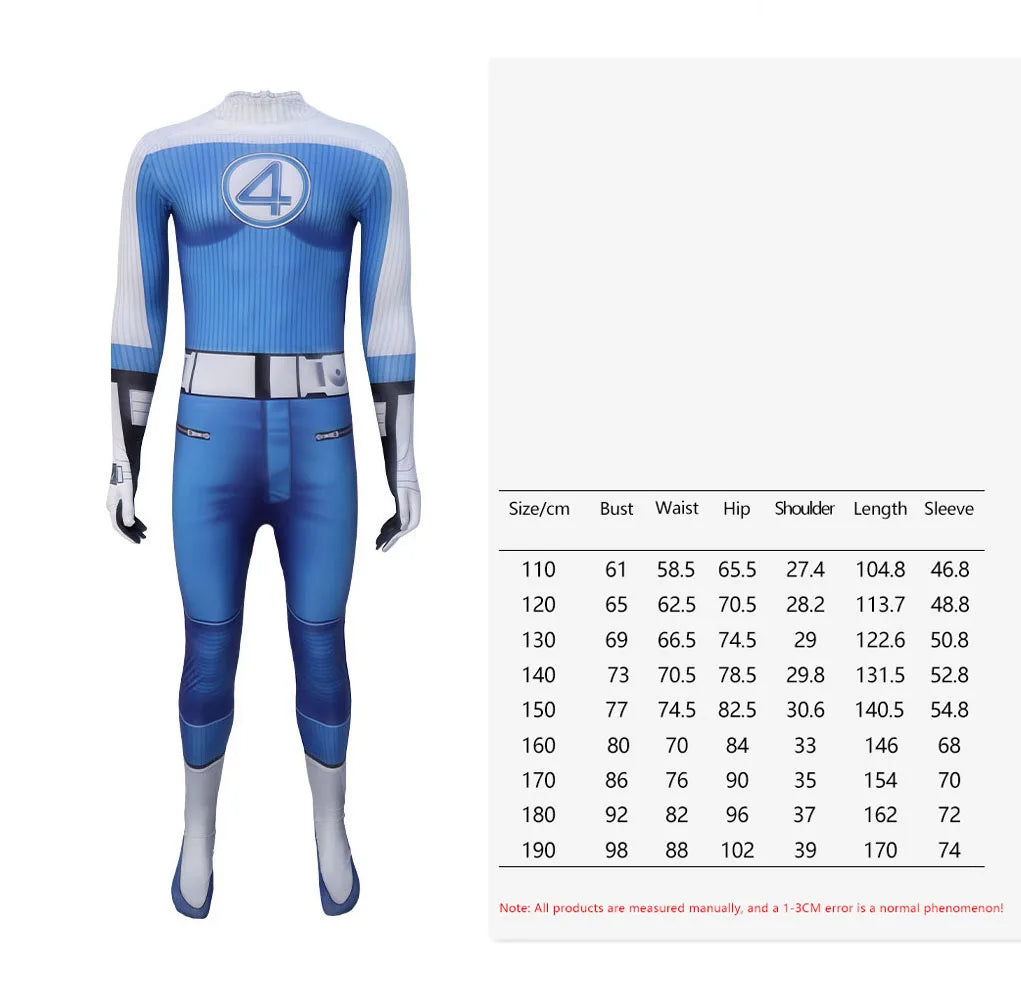 Fantastic Four Thunderbolt Fire Jonathan Cosplay Costume Mister Fantastic Halloween Carnival Party Christmas Play Role Clothing