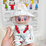 For 3rd Gen 17cm Labubu Trend Clothes Pendant Sitting Party Graffiti Strap Pants Hat Labubu Retro Clothes
