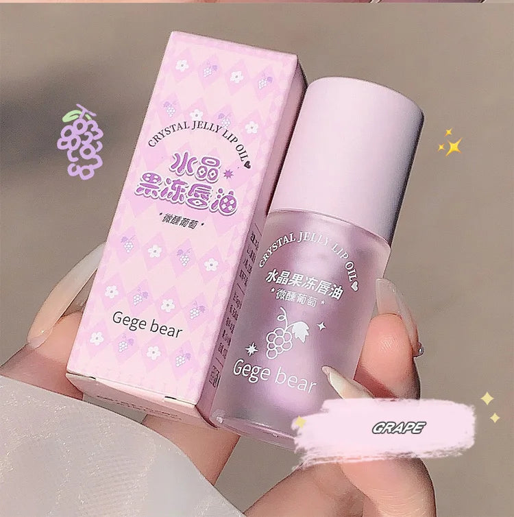 Gege Bear Crystal Jelly Fruit Lip Oil Peach Grape Avacado Hydrating Moisturizing Nourishing And Lightening Lips Line