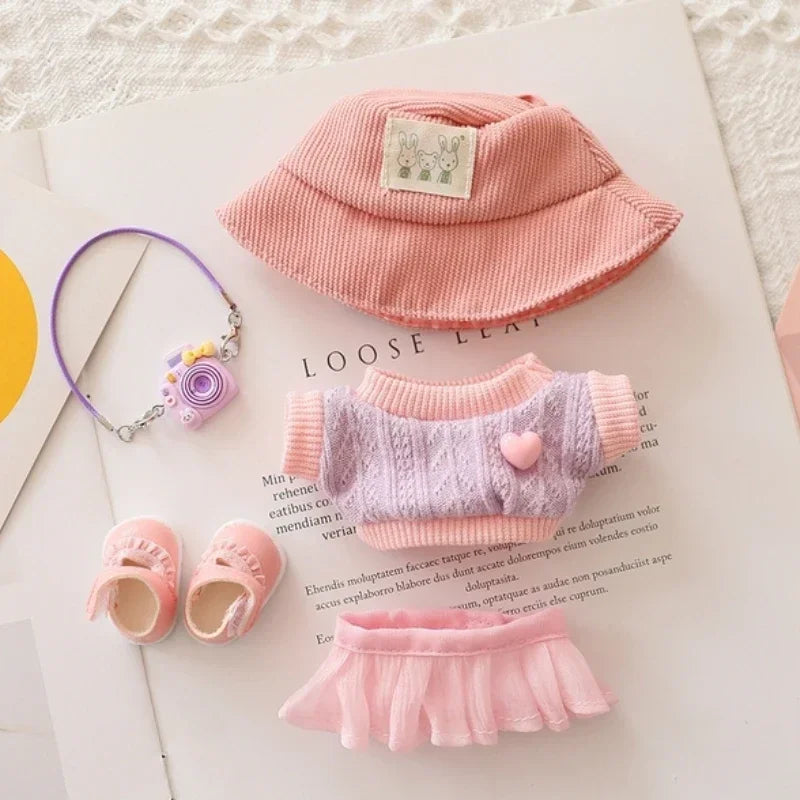 Labubu Doll Clothes Tulle Skirt Set Stylish Outfit Replacement for 17cm Ropa Labubu Dolls Accessories