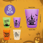 8-24Pcs Halloween Drinking Cups Boo Skull Plastic Juice Cocktail Cup for Halloween Party Home Table Decoration Supplies