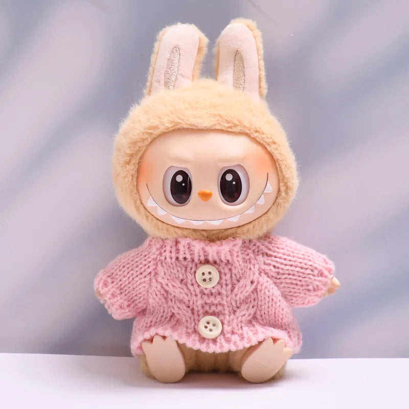 17cm Cute Mini Plush Doll'S Clothes Outfit Accessories For Korea Kpop Exo Labubu Idol Dolls Sweater Clothing DIY Kids Girl Gift