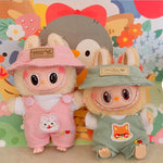 Labubu Doll Fashion Set Cute White Shirt Hat Animal Overalls Doll Clothes Accessory Gift for 17cm Doll