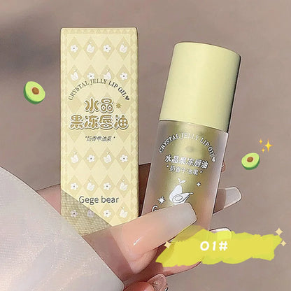 Gege Bear Crystal Jelly Fruit Lip Oil Peach Grape Avacado Hydrating Moisturizing Nourishing And Lightening Lips Line