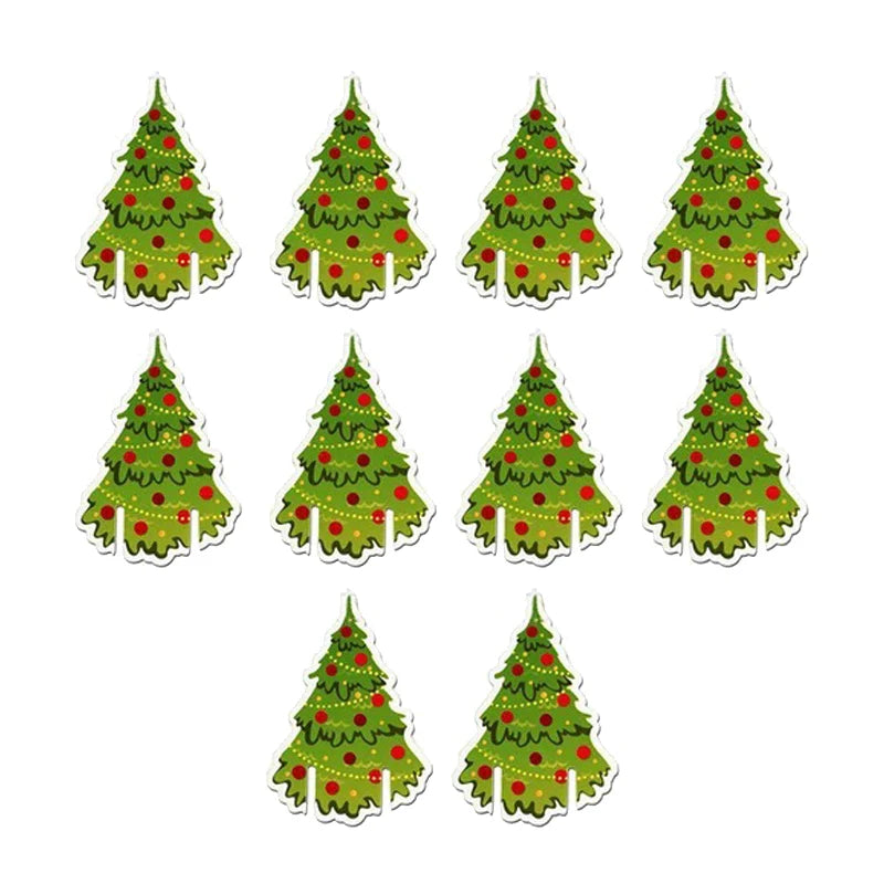10pcs Santa Claus Snowman Tree Wine Glass 2024 Merry Christmas Decorations For Home Table Place Cards Xmas Gift New Year Party