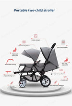 EU STOCK Twin strollers Double kids two seats strollers foldable carriage wholesale baby stroller Front and rear seats