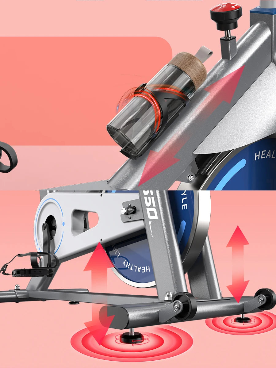 Fysiq Fs50 Exercise Bike 300W, 4-Way Adjustable Ergometer, Indoor Fitness Bike with Rpm Display, Tablet Holder, 150kg Capacity