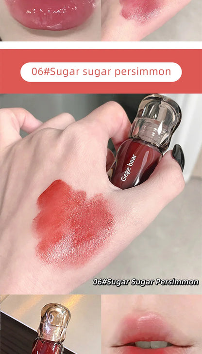 Gege Bear Crystal Gloss Lip Tint — Autumn/Winter Hydrating Formula, Mirror-Gloss Finish, Youthful Plumping Effect