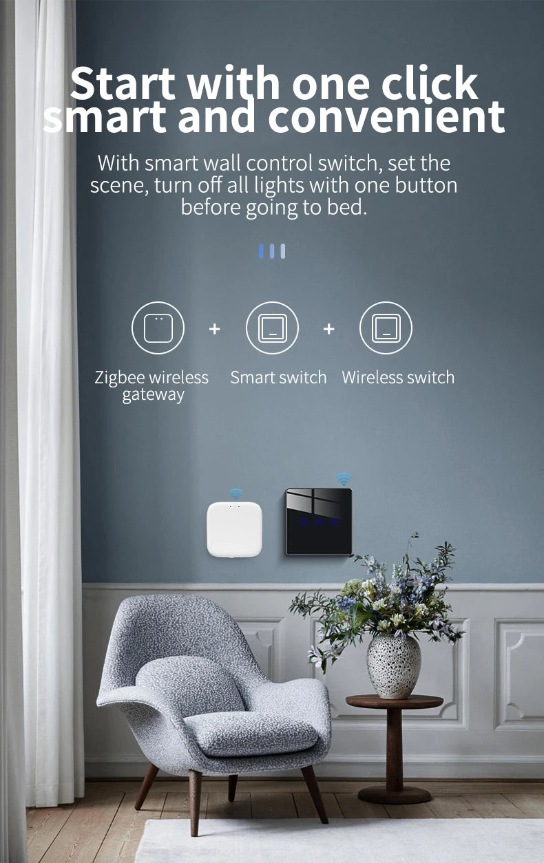 Smart Gateway Hub Multi-model Smart Home Bridge WiFi Bluetooth ZigBee APP Wireless Remote Control Alexa Google