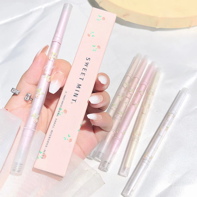 Sweetmint Mulitfuntiona Double Ended Lying Silkworm Pencil Highlighter Makeup Pen Nude Liquid Contour Liner Eye Brightener Stick