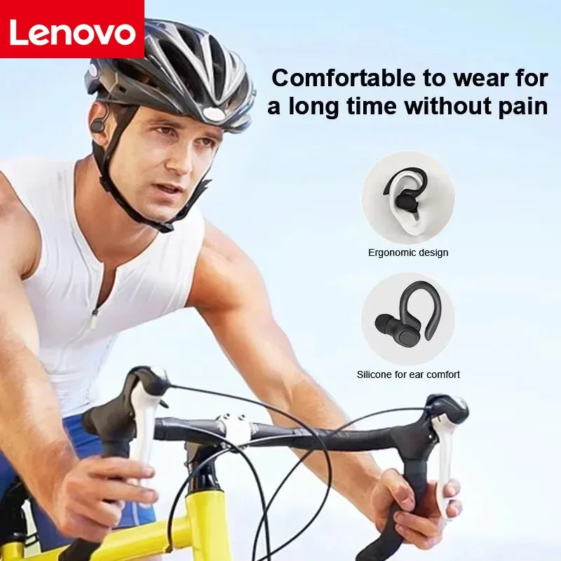 Original Lenovo Sports Wireless Earphones BT over Ear Buds with Earhooks Sports Earphones Running in-Ear Headphones