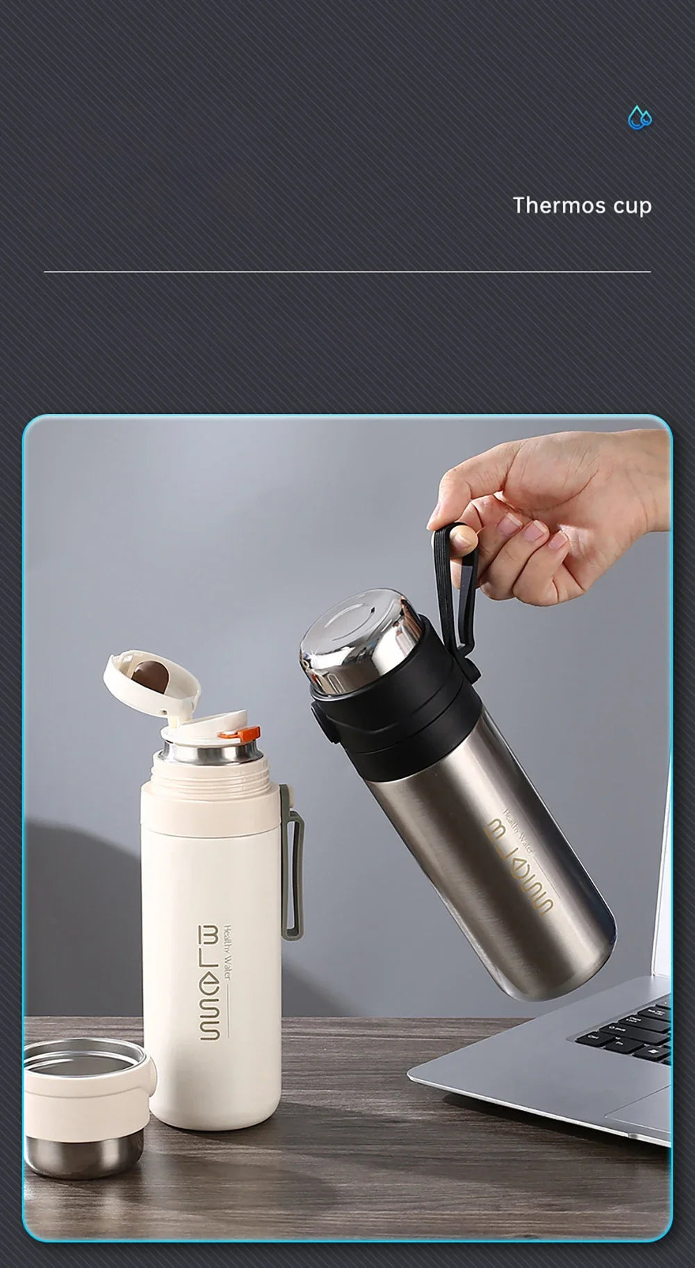 Thermos Bottle Stainless Steel Vacuum Gift Cup Household 500ml Office Coffee Milk Flask Water Bottle