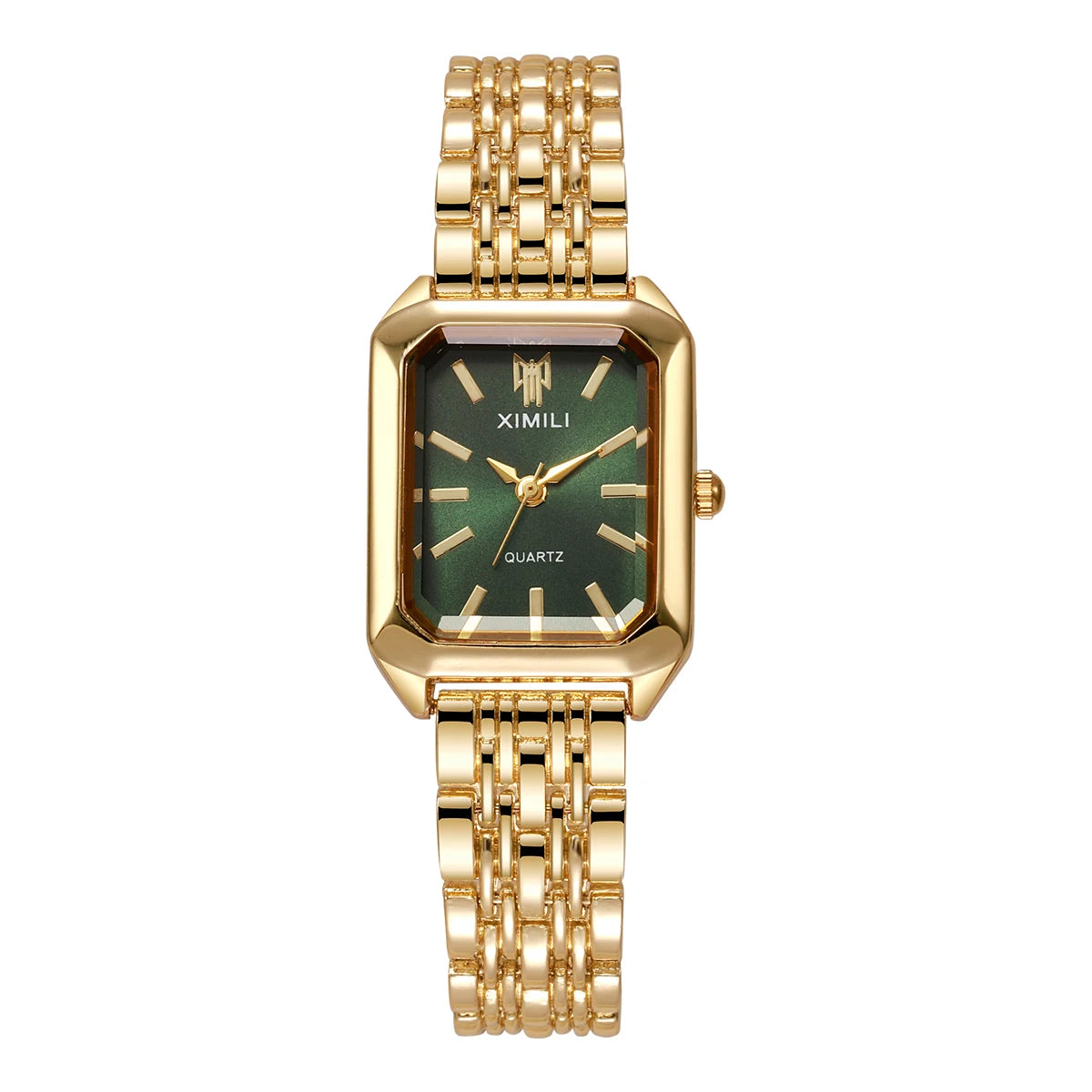 1/2/4PCS Fashion Rectangle Women Quartz Watches Stainless Steel Band Wristwatches for Girls Clock Reloj Mujer（Without Box）