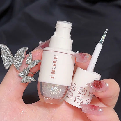 DIKALU Bear Bowling Ball A Teardrop Liquid Eyeshadow Eye Makeup Lying Silkworm Pearl Super Sparkle Glitter Fine Glitter Powder