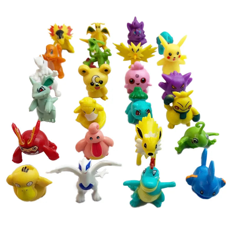 24pcs Pokemon Figure Different Styles Tomy Model Collection 2-3cm Pikachu Anime Pokeball Poke Ball Go Elf Toys Dolls Child Gift