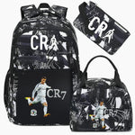 Football CR7 Cosplay School Bags School Backpack Laptop Teenager Boys Girls Schoolbags 3pcs/set
