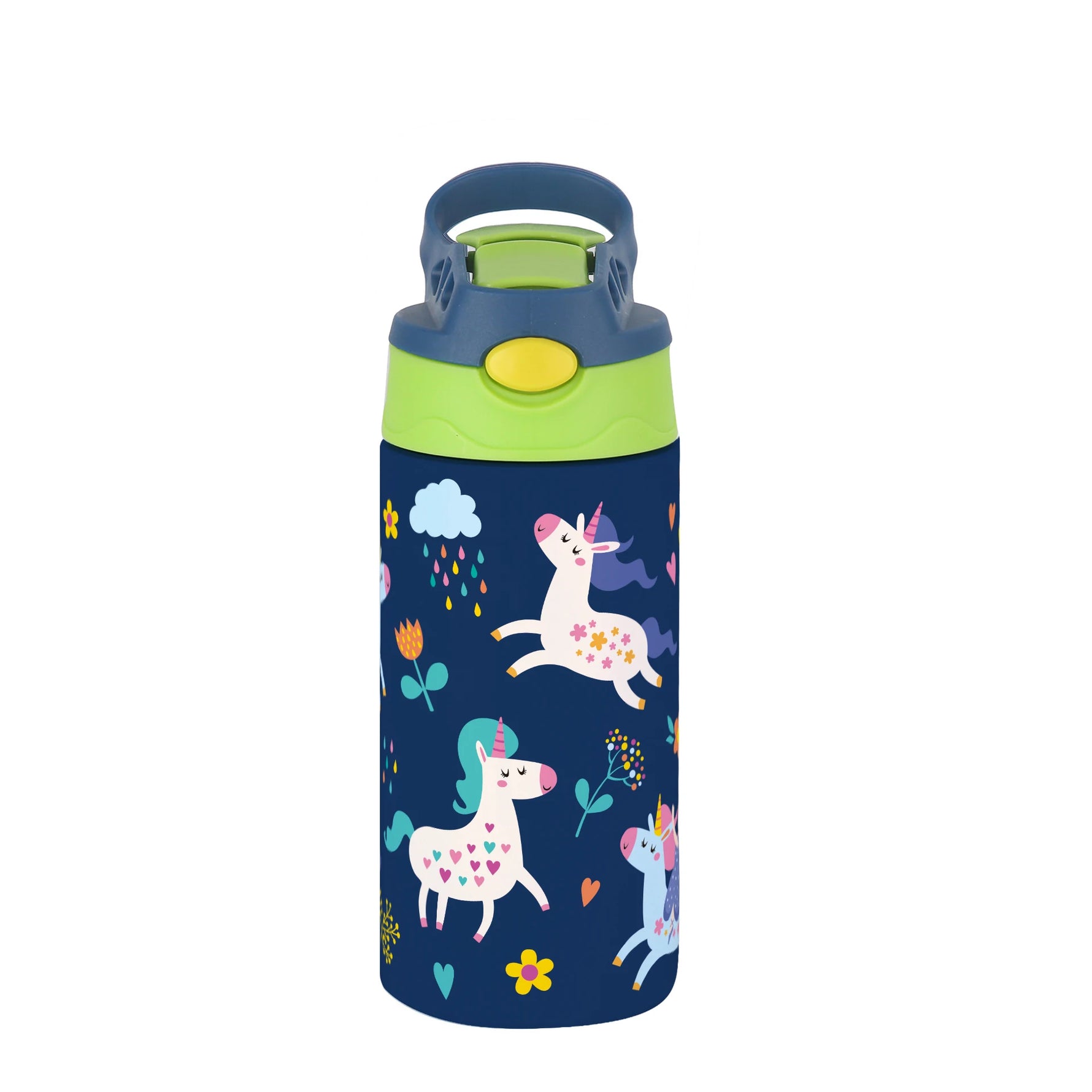 12OZ/350ml Cartoon Pattern Thermos Cup Stainless Steel Insulated Bottle Children Thermos Kettle Outdoor Portable Handheld Cup