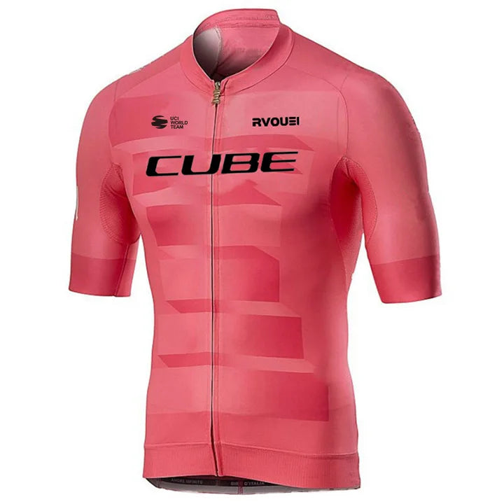 Cube Cycling Jersey Set – Men’s Summer Short Sleeve Bike Shirt & Padded Bib Shorts, Road & MTB Bicycle Clothing Maillot Ciclismo