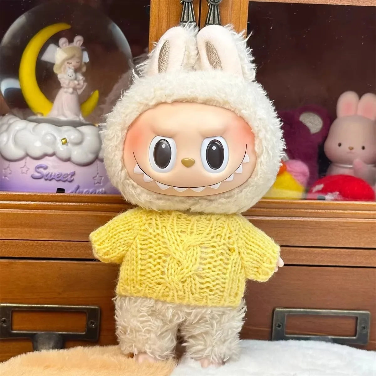 Ropa Labubu Doll Clothes Outfit Accessories For 15/17cm Labubu V2 V1 Plush Doll's Clothing Colorful Sweater Kid Toy Girl Gift
