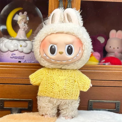 Ropa Labubu Doll Clothes Outfit Accessories For 15/17cm Labubu V2 V1 Plush Doll's Clothing Colorful Sweater Kid Toy Girl Gift