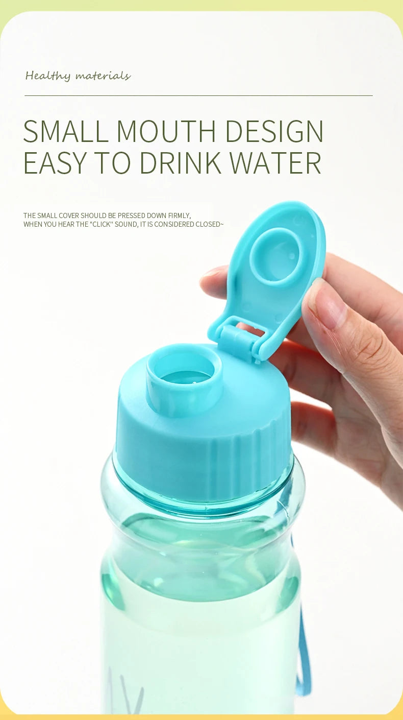 Transparent Water Bottle Portable Sport Cup for Drinking Kitchen Tools 650ML Water Bottle For School Gym Travel Girl Boy