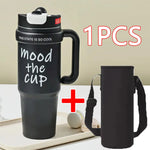 1000ML Thermal Water Bottle 32oz Large Capacity With Straw Stainless Steel Thermos Bottle Cold and Hot Thermos Cup