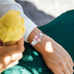 Luxury Women's Watch 29mm Fashionable Stainless Steel Rhinestone Pink Minimalist Girl Clock Outdoor Travel Women Wrist Watches