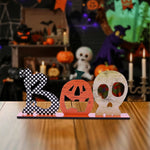 Halloween Spoky Letter Wooden Decor Festival Atmosphere Layout Tabletop Halloween Cartoon Decor Party Supplies Ornaments