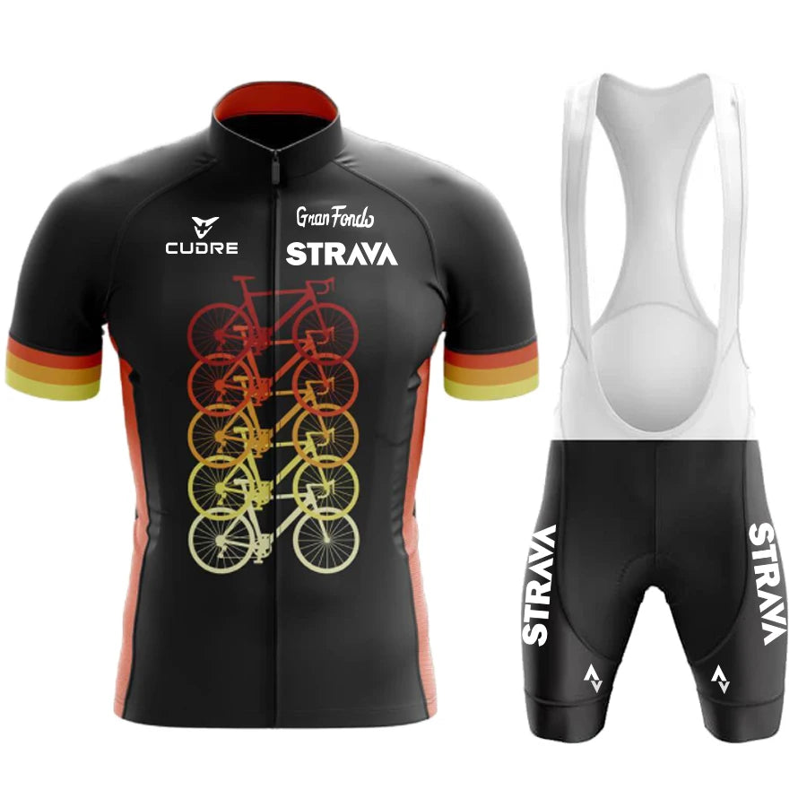 STRNVN Men's Summer MTB Cycling Jersey Set – Breathable Short Sleeve Bike Outfit