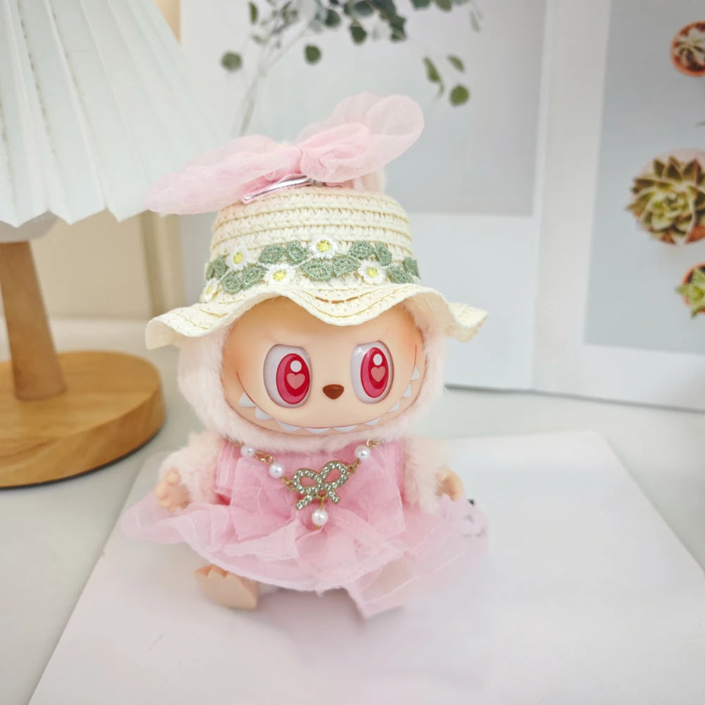 For 17cm Labubu V2 V1 Purple Dress Doll Clothes Outfit Accessories Idol Doll Clothing for Kid Gift Labubu Ropa