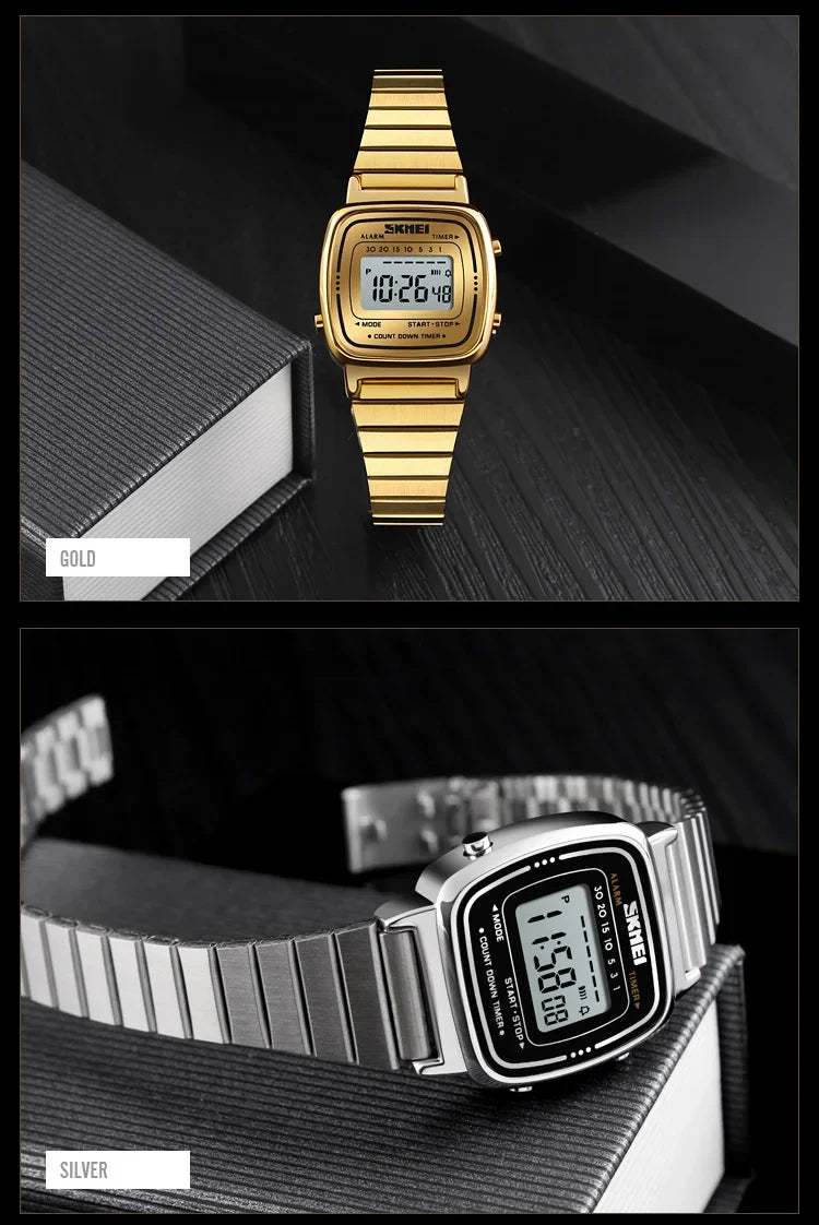 SKMEI 1901 Luxury Small Dial Digital Women Watch Ladies Calendar Waterproof Lady Sports Wristwatches Girl Clock 1252 Reloj Mujer