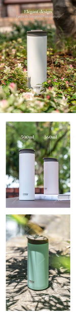 360/500ml Tyeso Stainless Steel Insulated Travel Mug Leak-Proof Direct Drink Water Bottle for Men Women Portable Car Coffee Cup