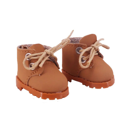 3.8cm Doll Shoes Solid Color Pop Lace up Canvas Shoe PU Shoes For 17cm Labubu Doll Clothes Accessories,Girl's Toys Clothing Gift