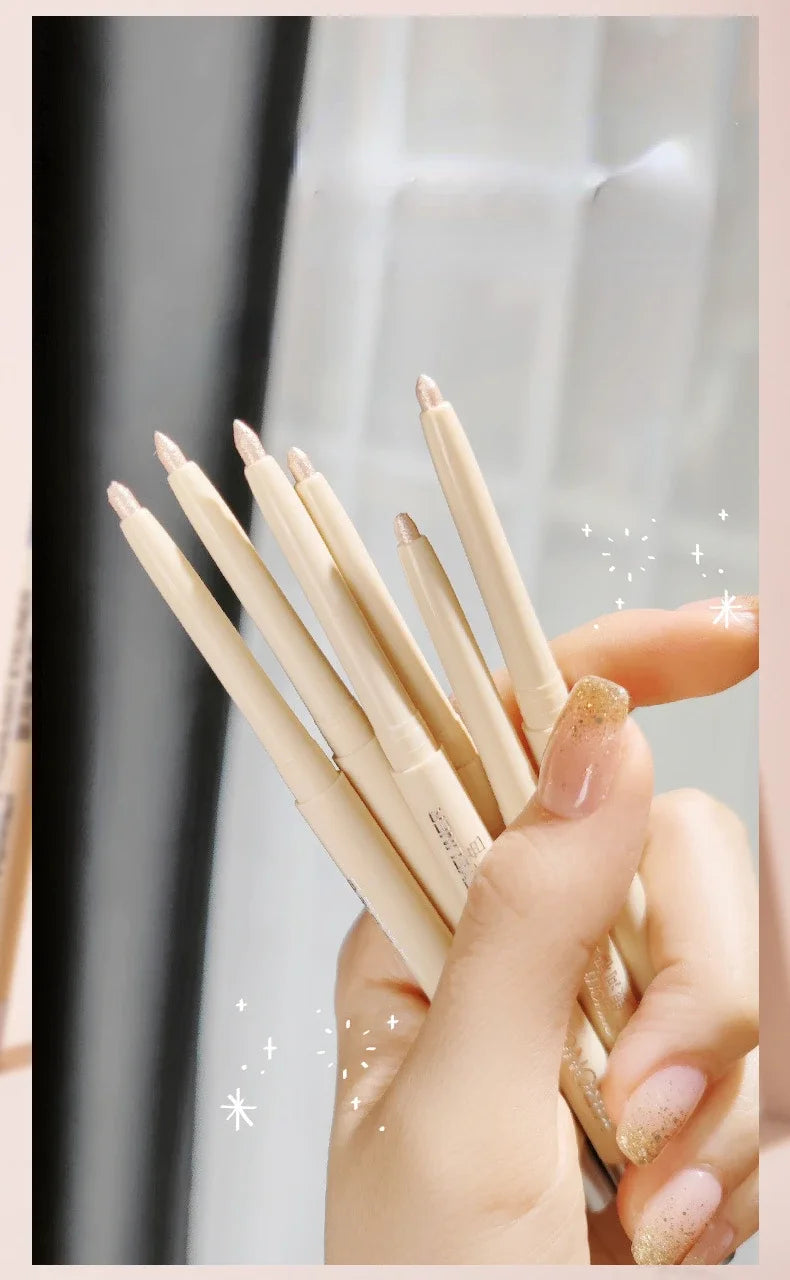 Glitter Eyeshadow Pen Pearlescent Matte Diamond Eyeliner Pen Waterproof Highlight Brighten Silkworm Makeup Pencil Shiny Eyelids