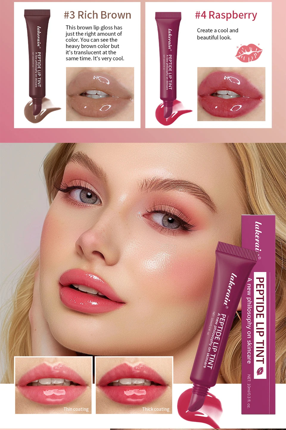 10ml Mirror Lip Glaze Moisturizes Jelly Lip Enrichment Oil Lasting Water Light Glass Lip Oil Remove Line Lip Protection Serum