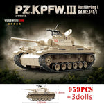 Germany Series Tank III L WW2 Military Series Tank Building Blocks  Bricks Model Set for Kids Educational Toys Christmas Gifts