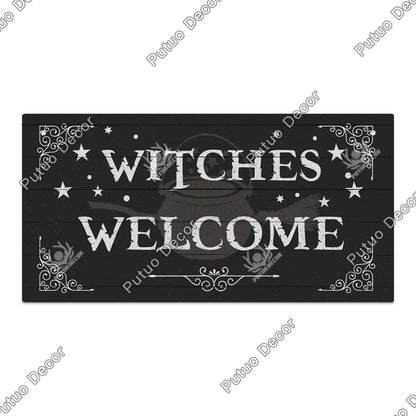 Putuo Decor Halloween Wooden Hanging Pendant Door Sign Pumpkin Ghost Bat Swith Greeting Doorplate Wood Crafts Happy Halloween Da