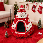Winter Christmas Tree Cat Nest Handmade /Finished Cat Bed /Winter Warmth Semi Enclosed Dog Nest Felt Cone Pet House 크리스마스 고양이 굴