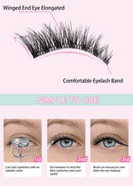 GROINNEYA Cat Eye Lashes Create Natural Look Half Eye Lashes With Winged Ends For Extended Eyelash For Daily Use