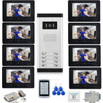 Home Video Doorbell Security Doorphone Wired 2/3/4/5/6/8/10/12 Units Apartment Two-way Audio Visual Intercom System