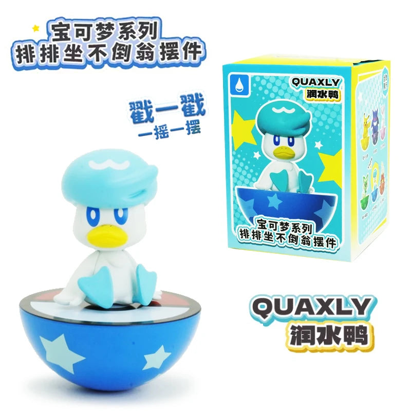 Original Pokemon Anime Figures Pikachu Gengar Sprigatito Sylveon Quaxly Fuecoco Tumbler Toys PVC Model Kawaii Collect Kid Dolls